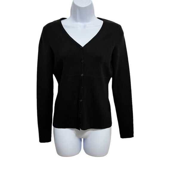 Loft Black Fitted V-neck Cardigan Sweater Size XS - Picture 1 of 5